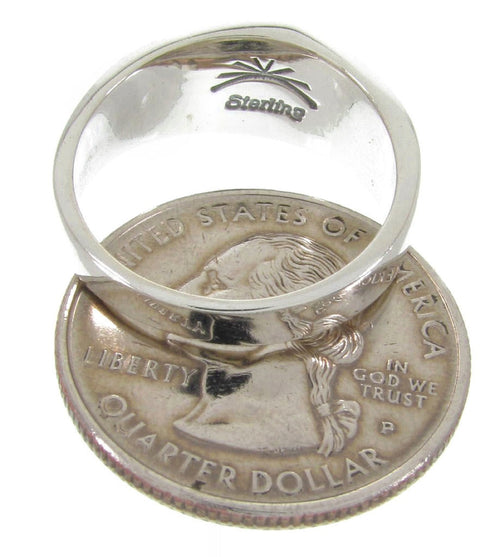 Multicolor Inlay Southwest Sterling Silver Ring Size 6-3/4 MW64510